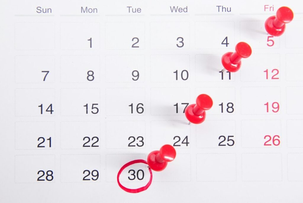 A calendar with a date marked — the expiry deadline for car registration in Dubai