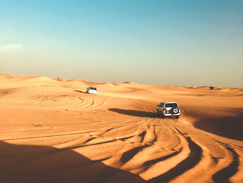 A road through the UAE desert — vehicle registration renewal across Abu Dhabi, Sharjah and the northern emirates